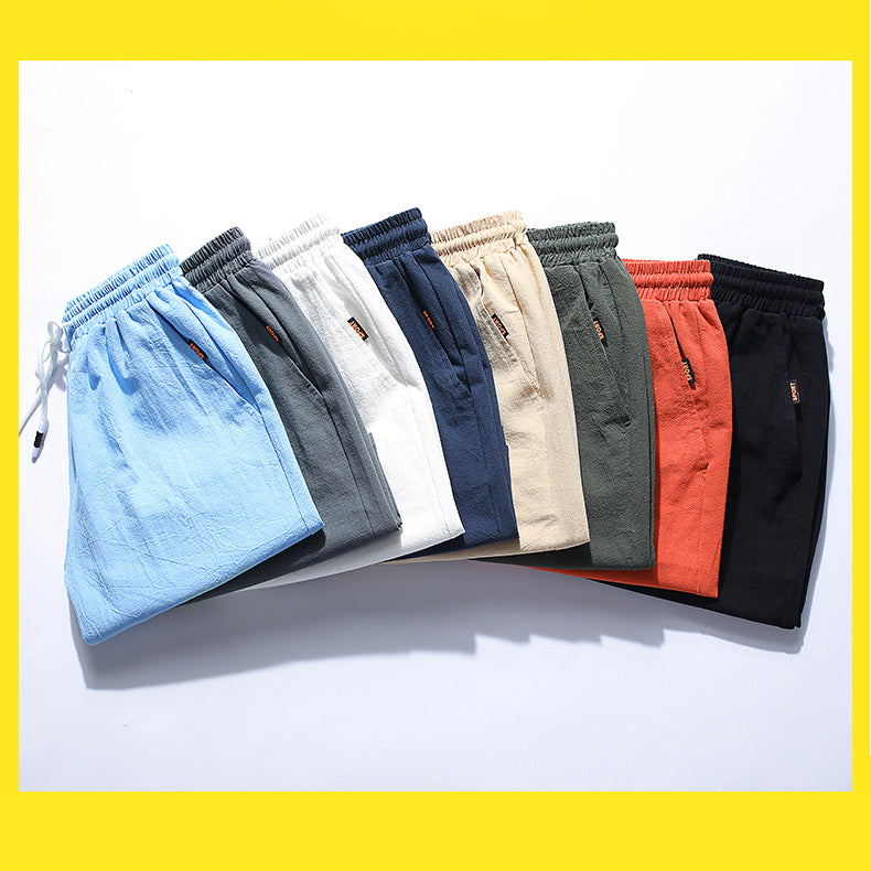 Garment-dyed linen Tie-Waist Shorts