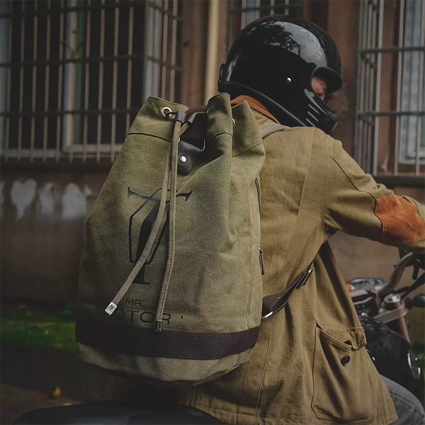 Retro Motorcycle Backpack Outdoor Travel Bag
