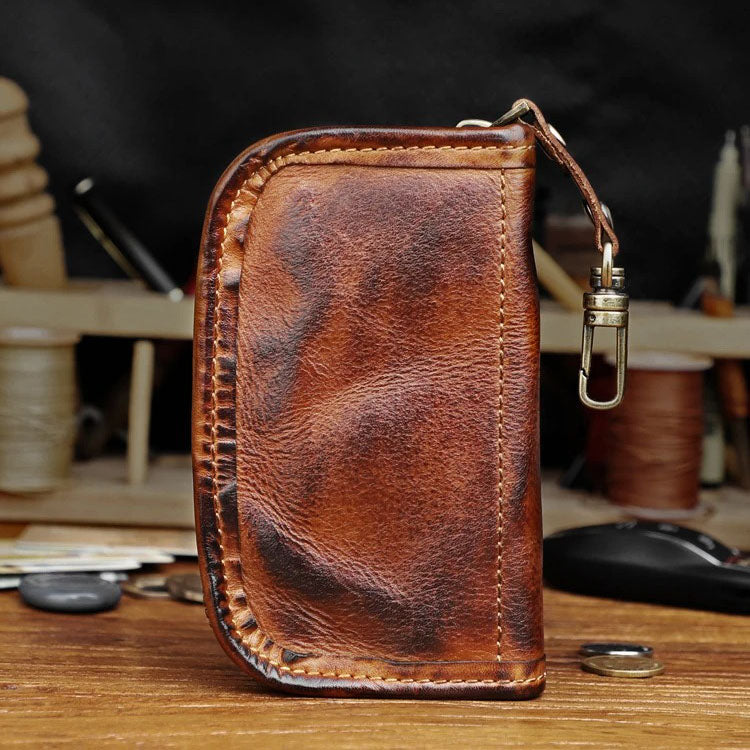 Retro Handmade Leather Key Holder Card Wallets