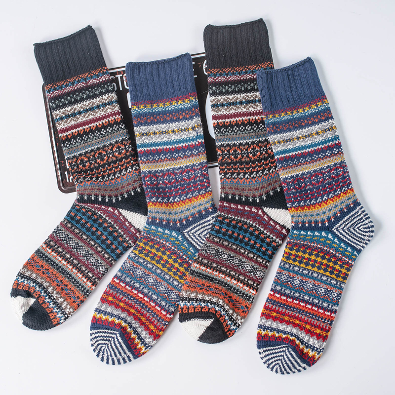 Men's 5 Pairs Retro Ethnic Style Socks