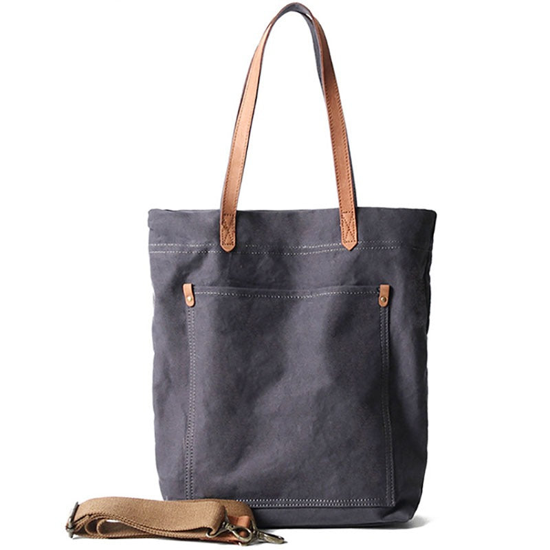 Retro Leather Canvas Crossbody Bag Tote Bag