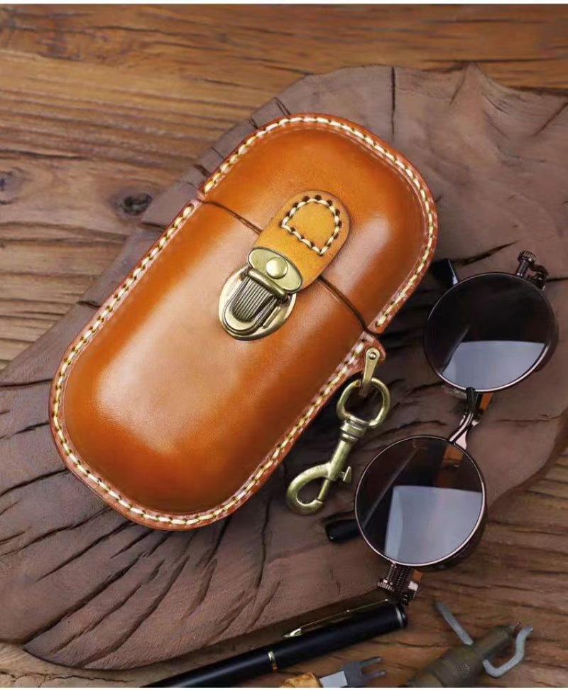 Retro Handmade Leather Glasses Case