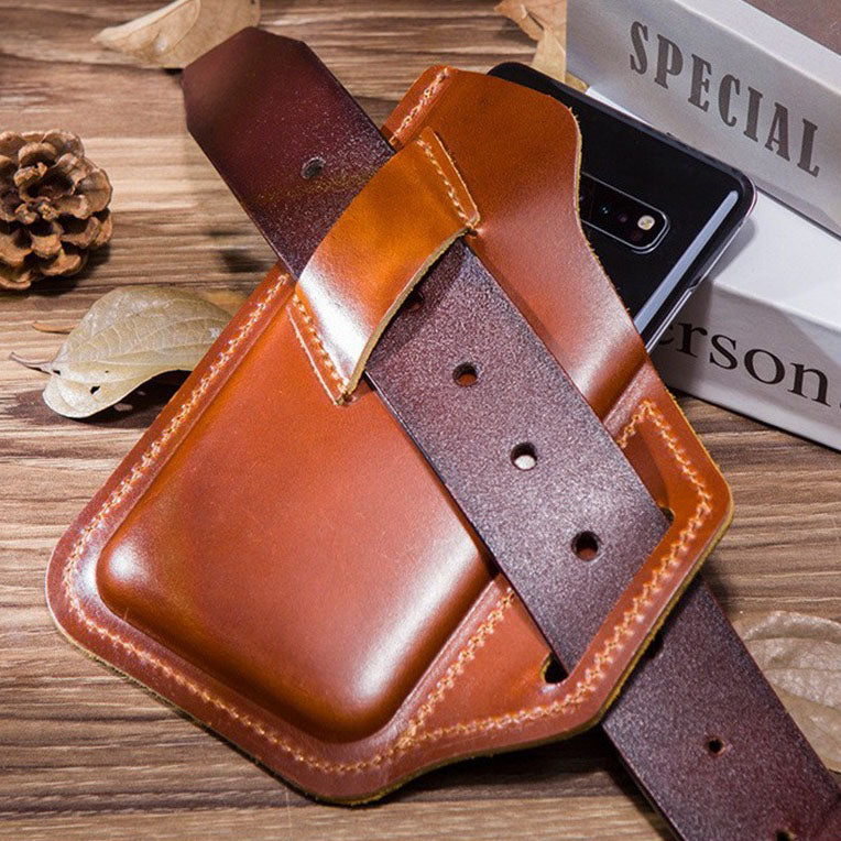 Retro Handmade Leather 6.7 inch Phone Bag