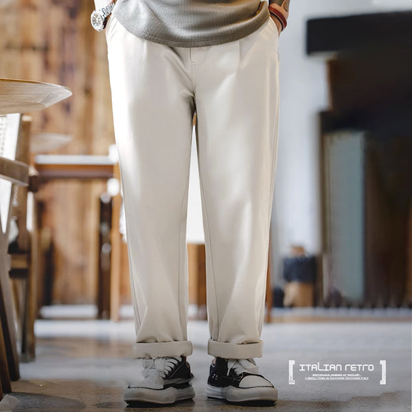 Retro Naples Trousers Gentleman Straight Leisure Design Pants