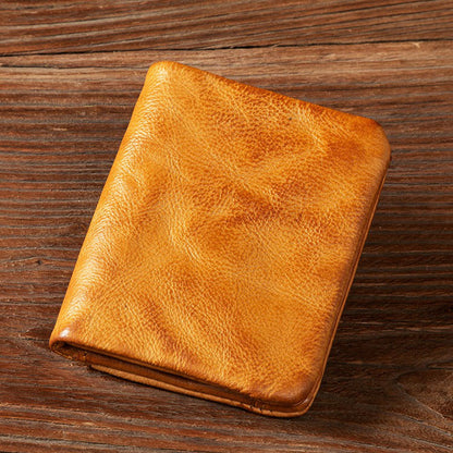 Retro Leather Handmade Short Wallets