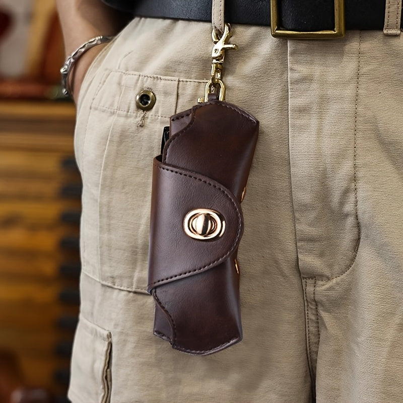 Retro Tanned Genuine Leather Glasses Case