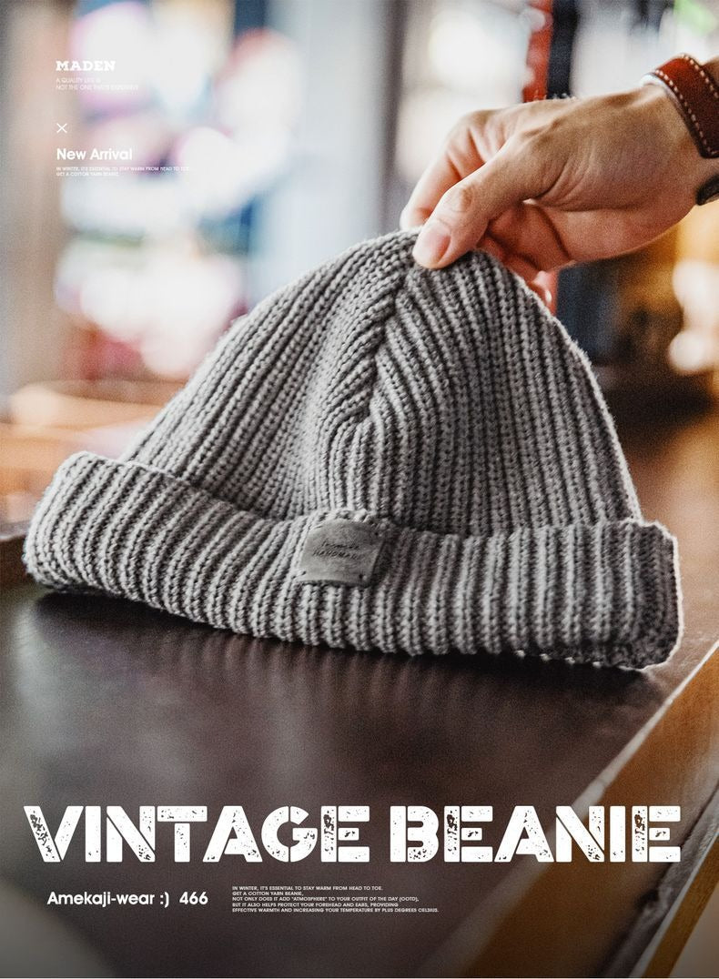 Vintage Knitted Beanie Hat