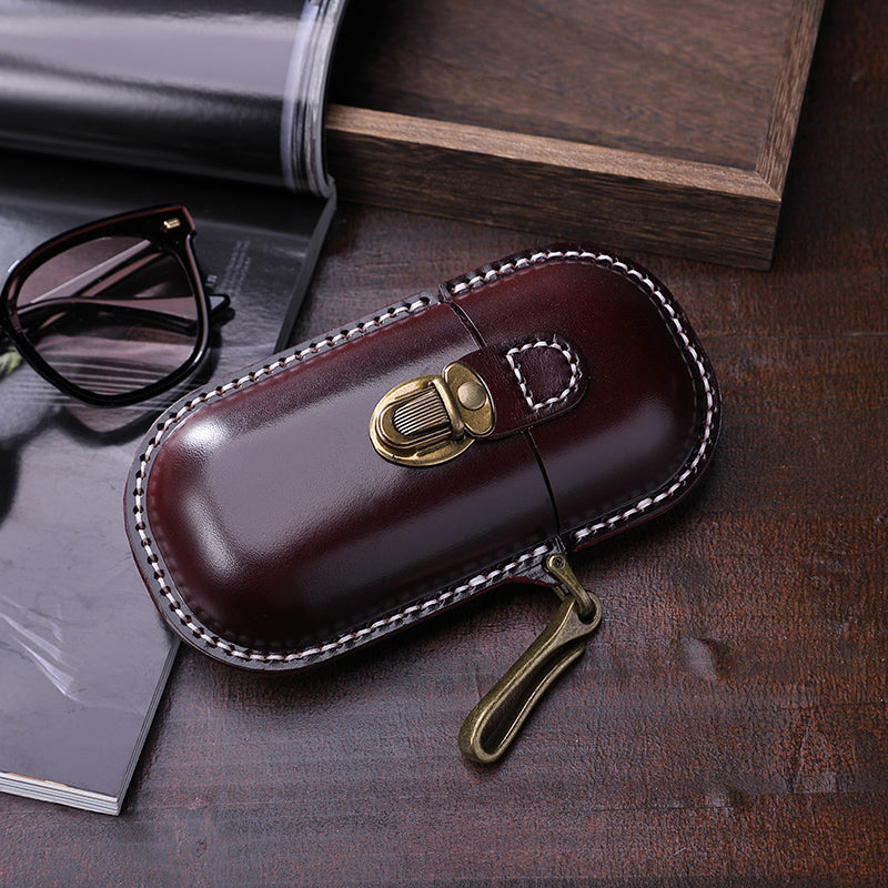 Retro Tanned Leather Glasses Case