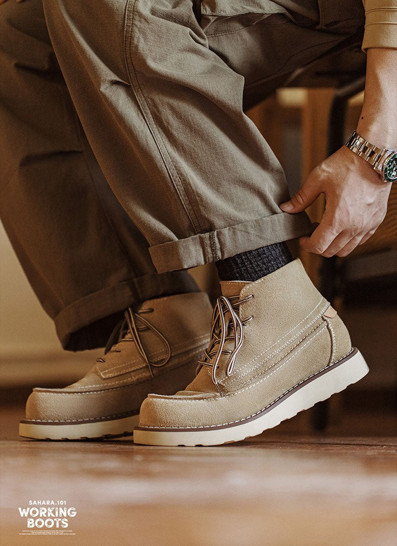 Retro Suede Working Boots