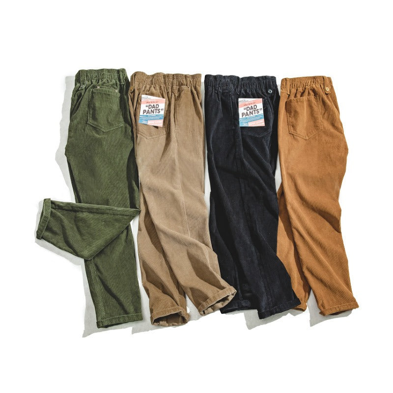 Retro Thick Corduroy Trousers Winter Casual Pants