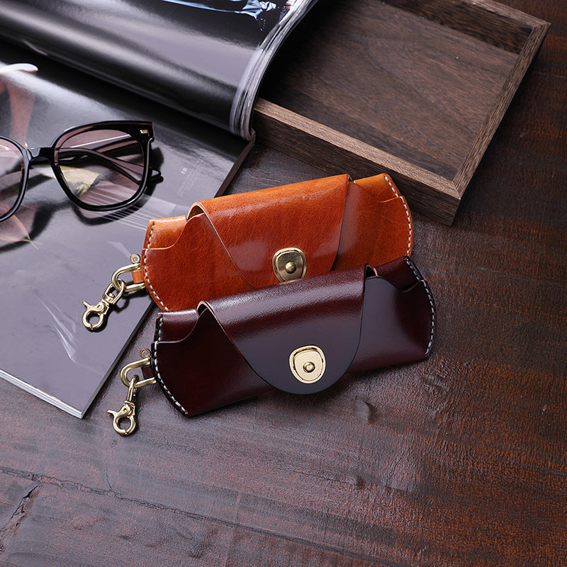 Retro Tanned Leather Glasses Case