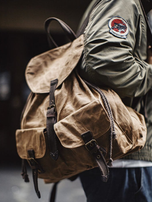 Retro Waxed Canvas Backpack