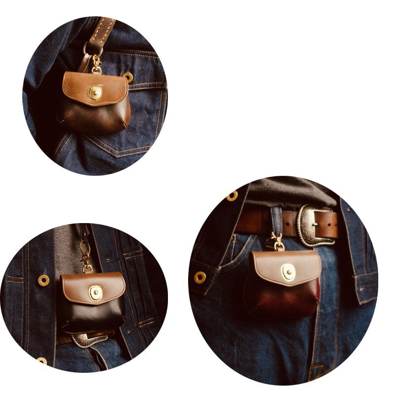 Retro Handmade Leather Portable Buckle Bag