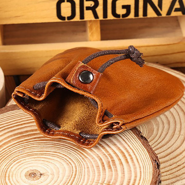 Retro Handmade Leather Coin Bag Storage Bag