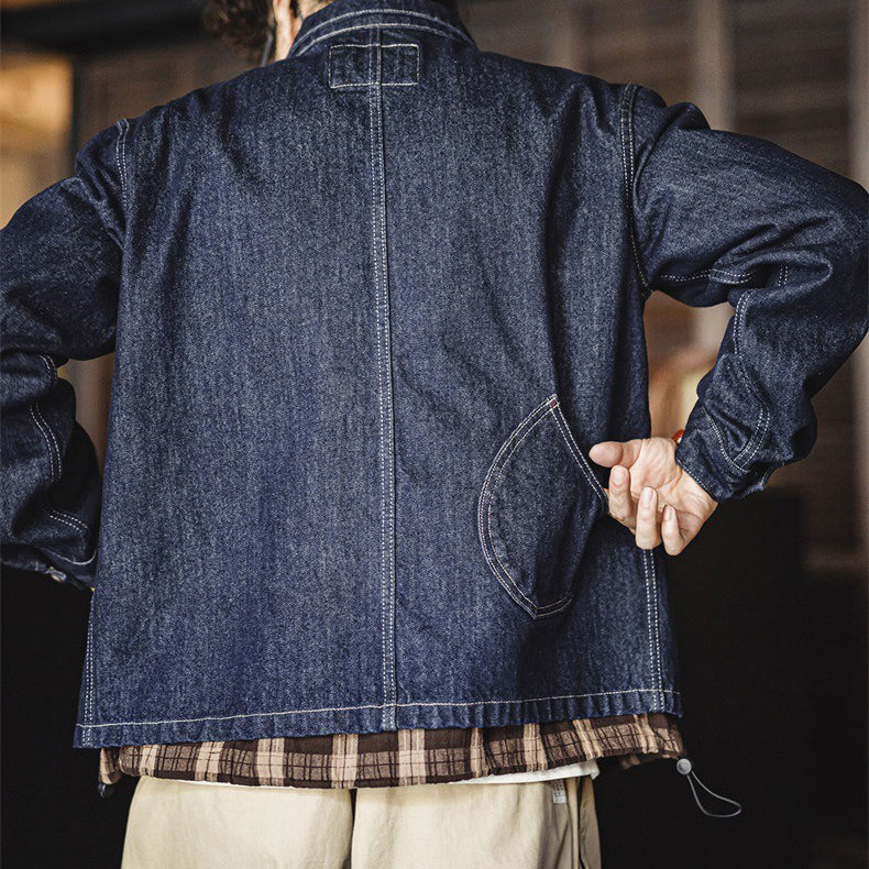 Retro Denim Workwear Navy Jacket