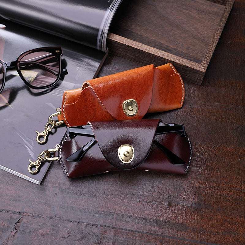 Retro Tanned Leather Glasses Case