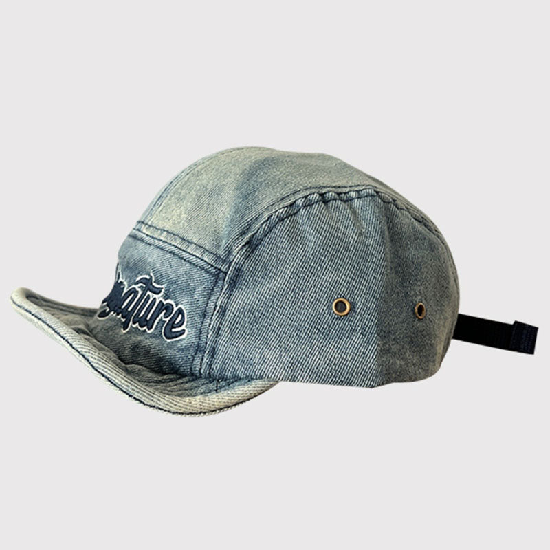 Retro Flip Hat Beret Casual Cap Adjustable Denim Hat