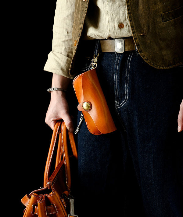 Retro Tanned Leather Glasses Case