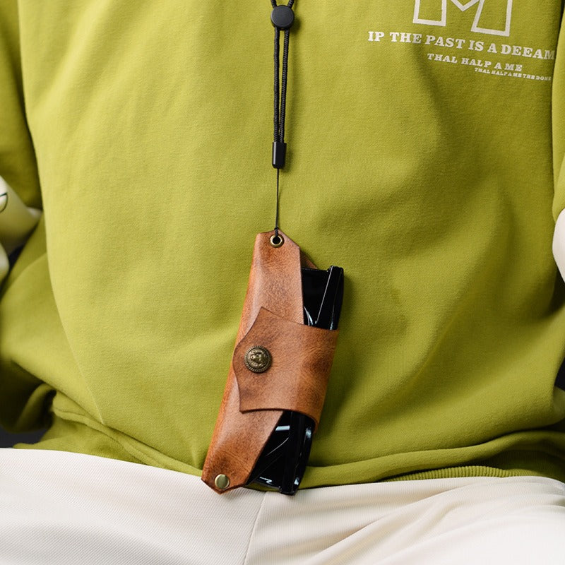 Retro Tanned Leather Handmade Glasses Case