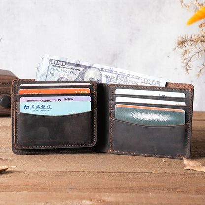 Retro Leather Handmade Multi-card Slots Short Wallet