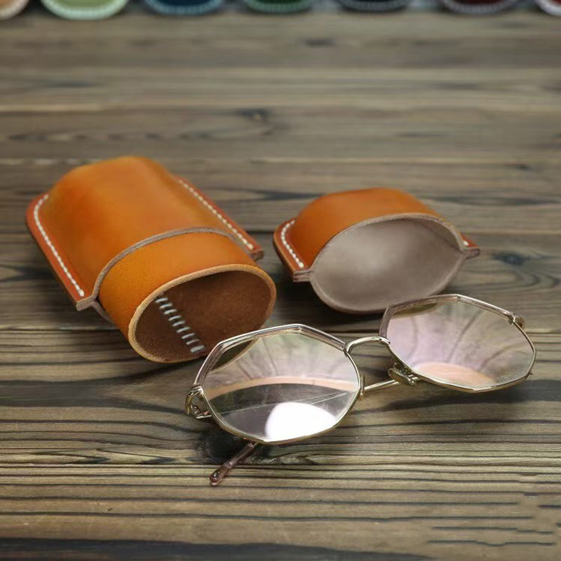 Retro Handmade Leather Glasses Case