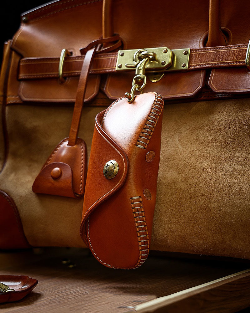 Retro Tanned Leather Glasses Case