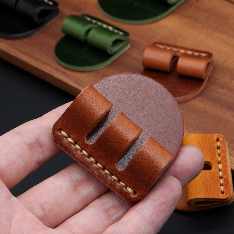 Retro Handmade Leather USB Data Cable Storage Fixed Buckle Clip