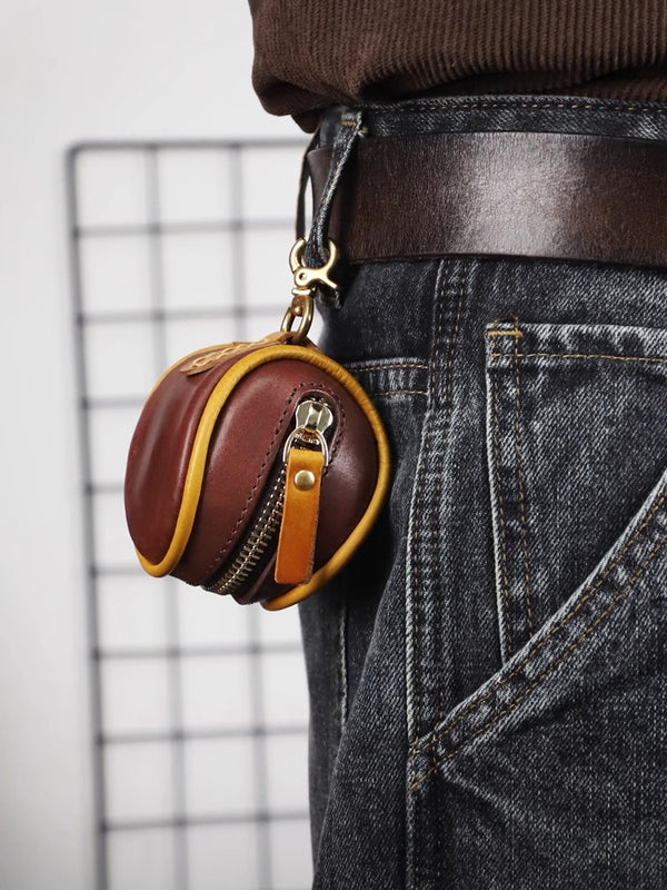 Retro Leather Handmade Waist Key Bag