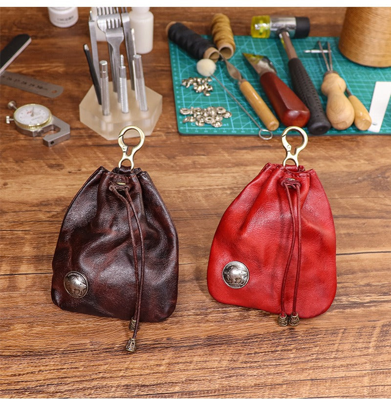 Retro Handmade Leather Coin Bag Storage Bag