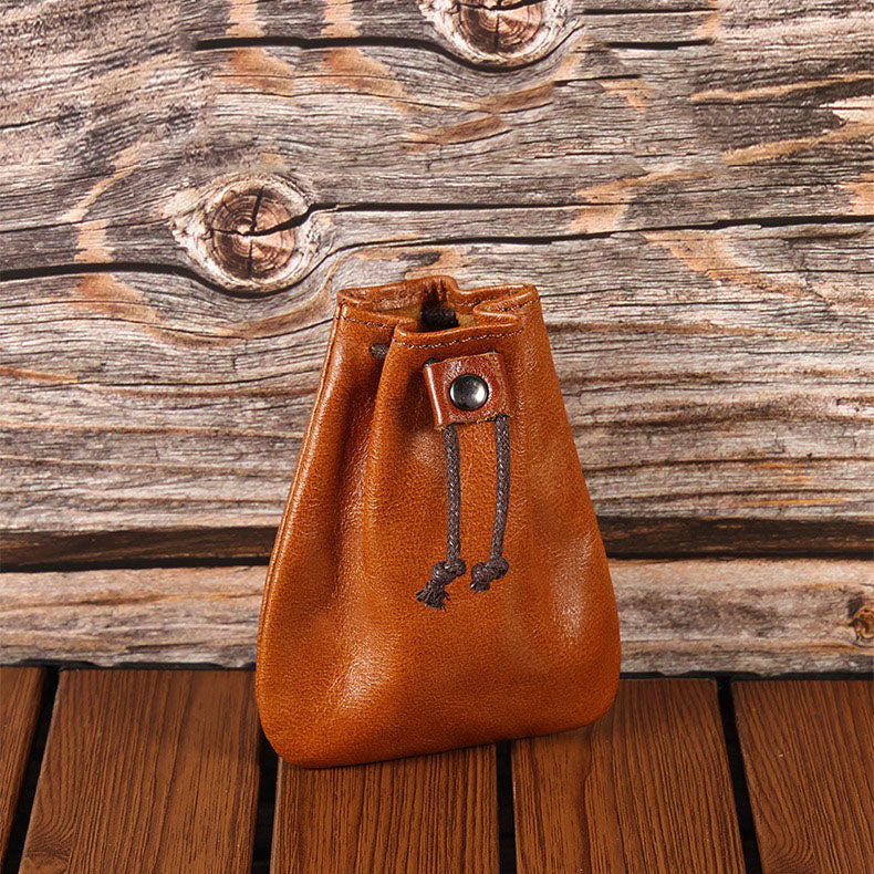 Retro Handmade Leather Coin Bag Storage Bag