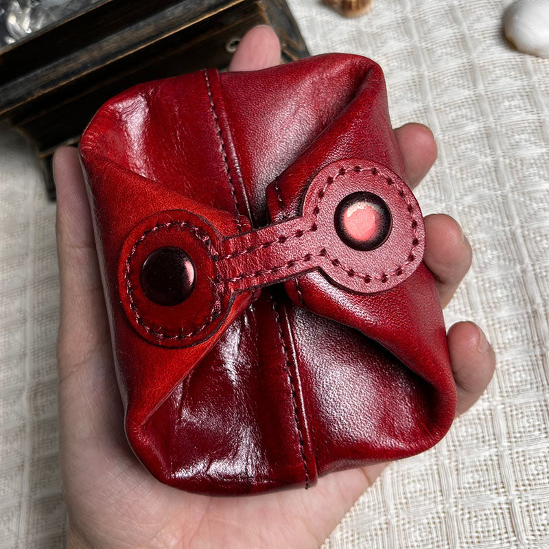 Retro Handmade Leather Coin Bags