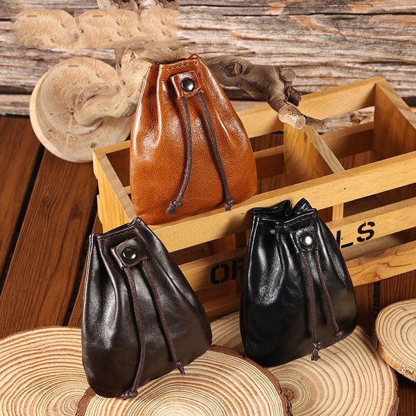 Retro Handmade Leather Coin Bag Storage Bag