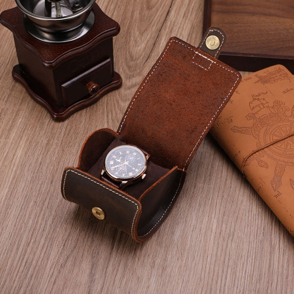 Retro Premium Leather Watch Organizer Box