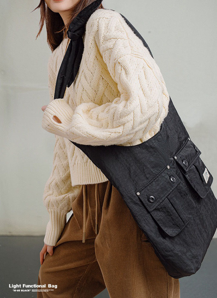 Retro Light Functional Multi-pocket Bag