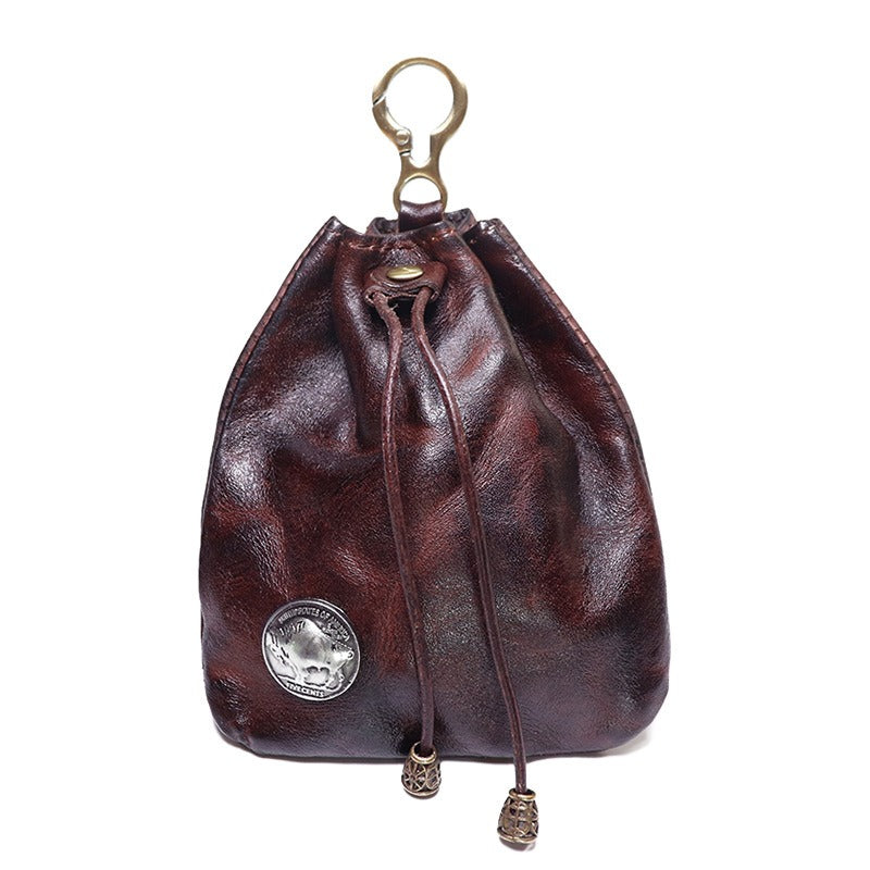 Retro Handmade Leather Coin Bag Storage Bag