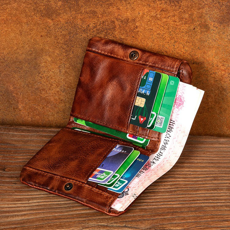 Retro Leather Handmade Short Wallets