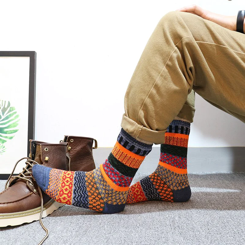 Men's 5 Pairs Retro Ethnic Style Socks