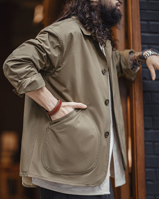 Retro Big Pocket Workwear Jacket