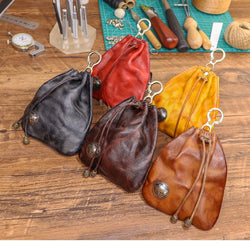 Retro Handmade Leather Coin Bag Storage Bag