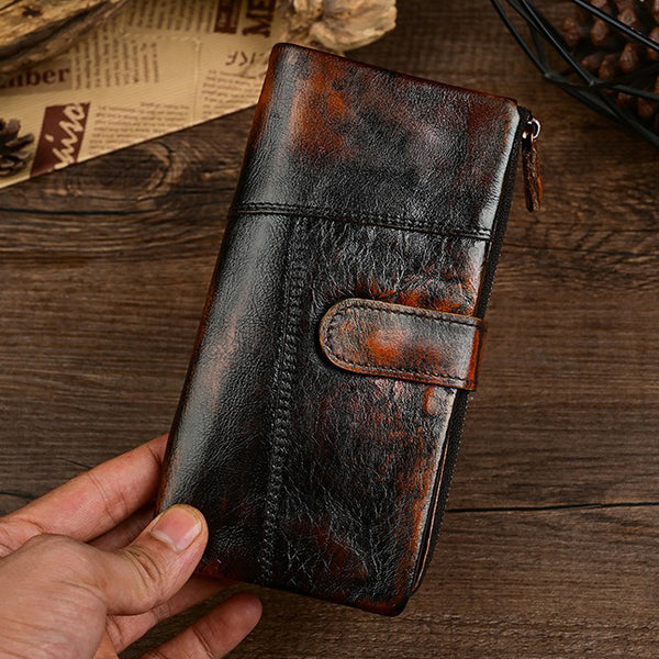 Vintage Handmade Genuine Leather Wallet Multi-card Slots Wallet