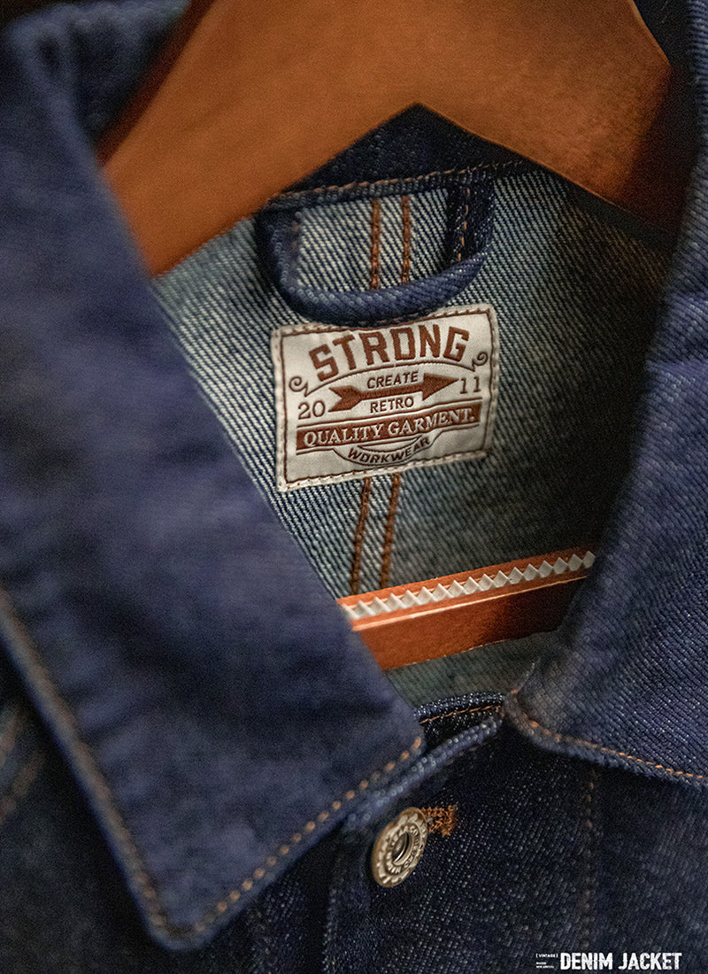 Retro Embroidered Badge Washed Denim Jacket