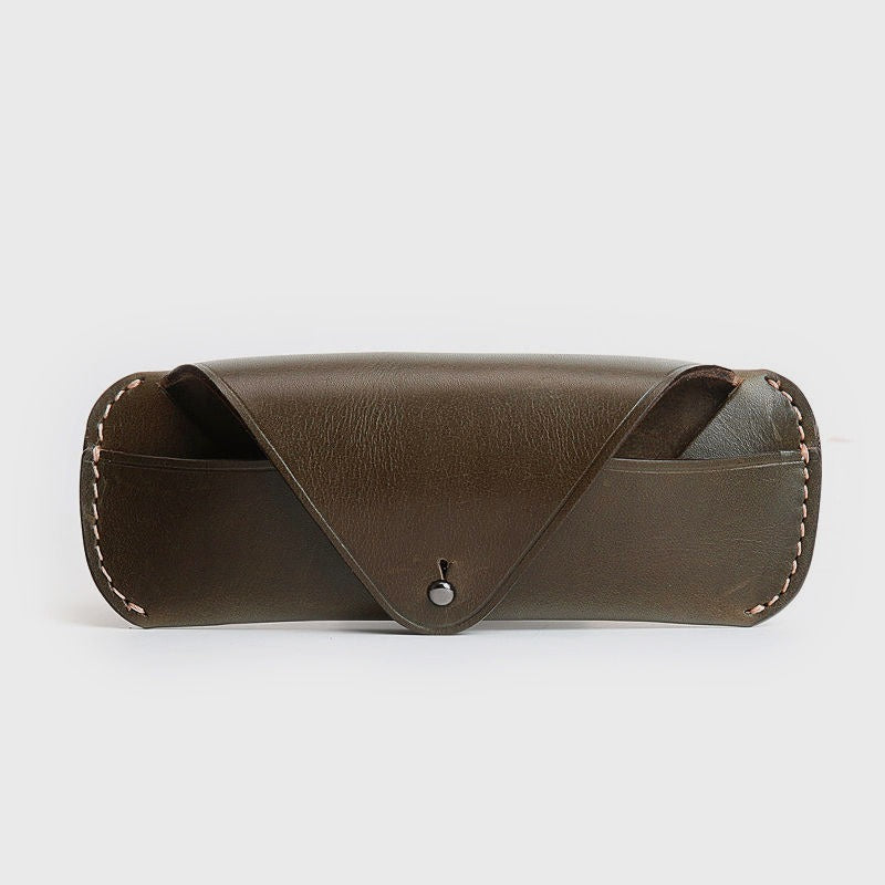 Retro Tanned Leather Glasses Case