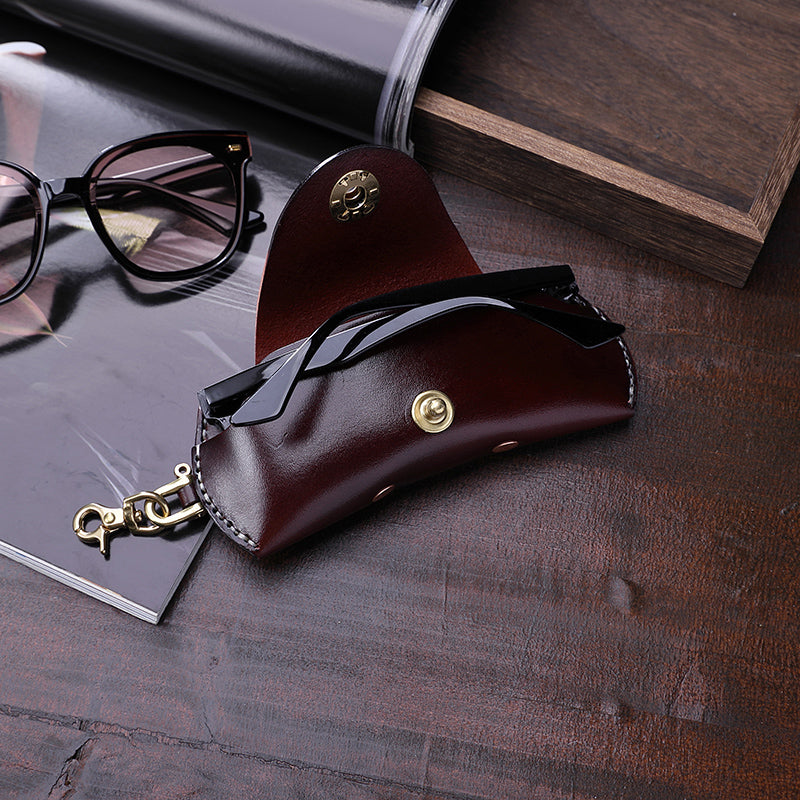 Retro Tanned Leather Glasses Case