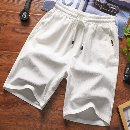 Garment-dyed linen Tie-Waist Shorts