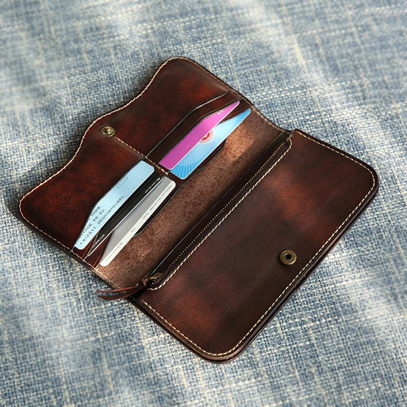 Retro Handmade Leather Wallet Multi-card Slots Wallet