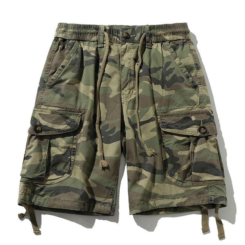 Retro Military Style Casual Cargo Camouflage Shorts