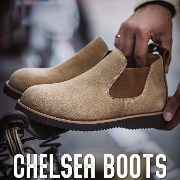 Retro Suede Leather Chelsea Boots