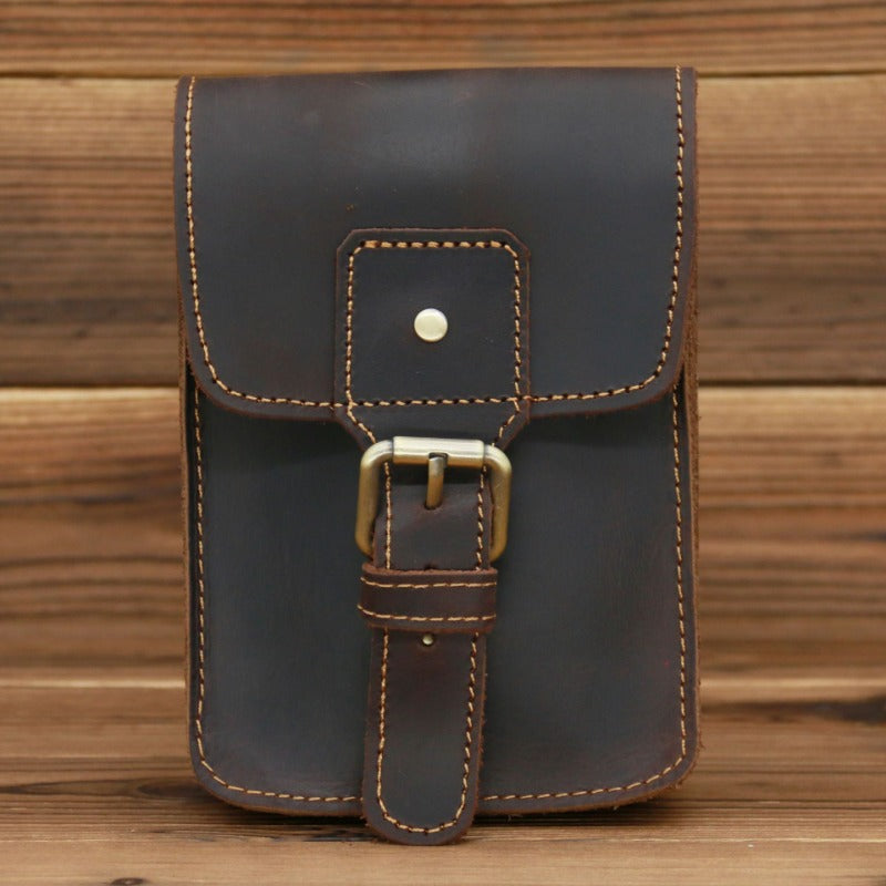 Retro Leather Handmade Phone Bag Waist Bag