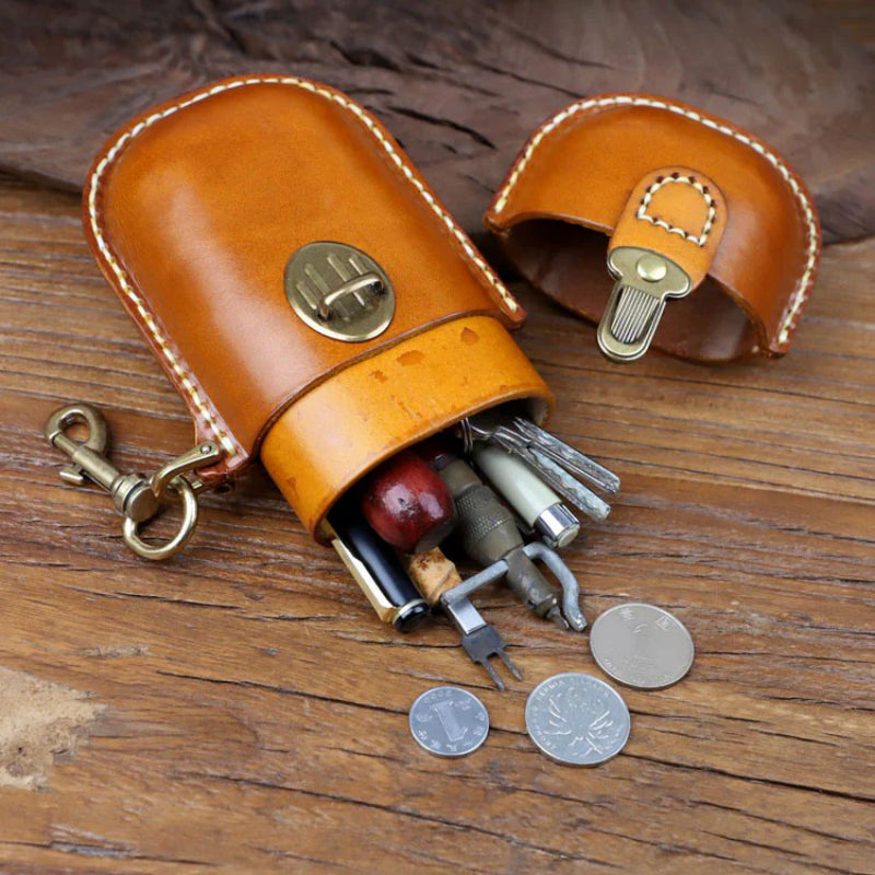 Retro Handmade Leather Glasses Case