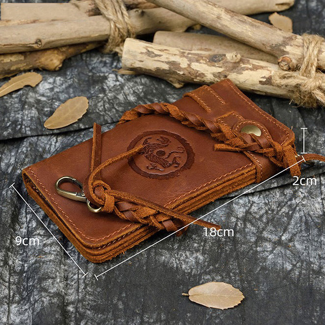 Retro Handmade Leather Multi-card Slots Long Wallet